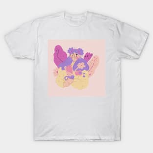 Cute girl with flowers T-Shirt